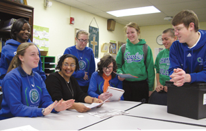 Sister nicole with some of her students.