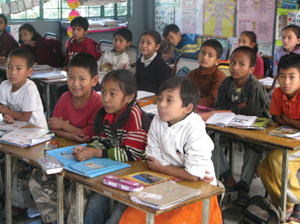 A Gandhi Ashram School classroom.