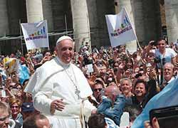Pope Francis among the people at St. Peter's Square Pope Francis among the people at St. Peter's Square