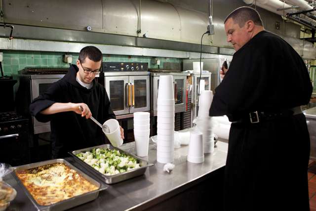 Vision 2016 Sprauer 3 My unlikely journey to brotherhood Sprauer and Brother André DeDecker, O.S.B. help prepare food.