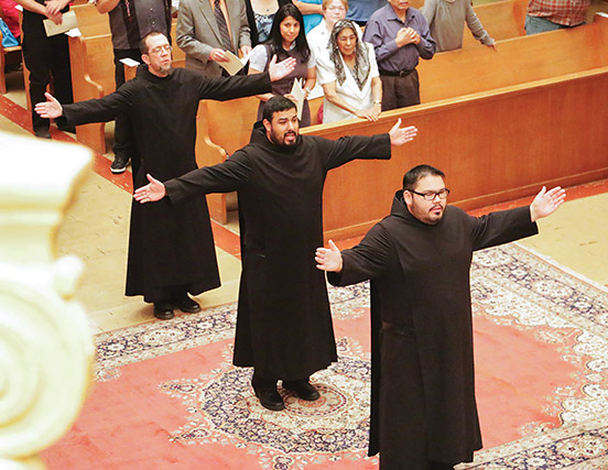 Vision 2018 Langlois 7 Hard road to the monastery Love makes his final vows with two other men in 2014, Brother Jesus Maria Leija, O.S.B. and Brother Gregory Benavidez, O.S.B.