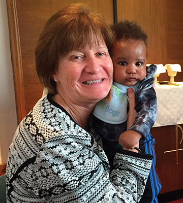 Vision 2019 Rickard 6 The best decision I ever made Sometimes holding a baby “makes my heart yearn,” writes Sister Terry Rickard, O.P., pictured here with a colleague’s child.