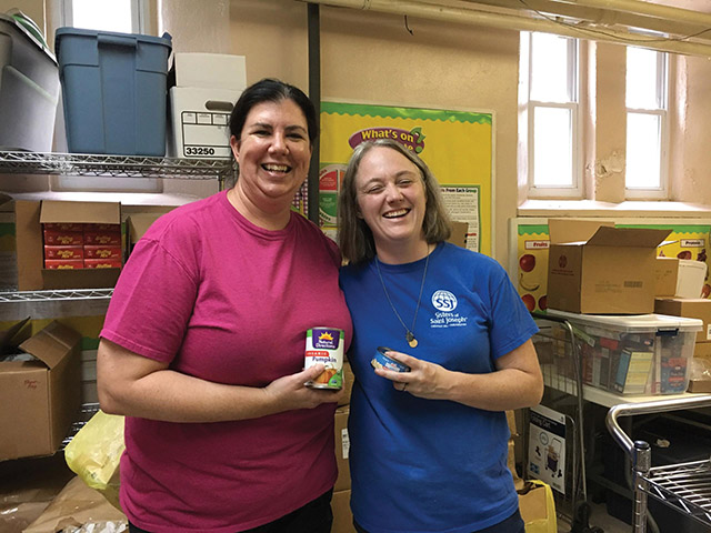 Vision 2021 Gibson 3 Sisterhood is different from singlehood Sister Colleen Gibson, S.S.J. (right) with a co-worker at the Sisters of Saint Joseph Neighborhood Center in Camden, New Jersey.