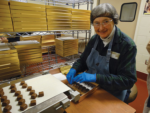 Vision 2021 Schuck Scheiber 6 Living simply, centered on prayer Sister Gail Fitzpatrick, O.C.S.O. works at candy-making.