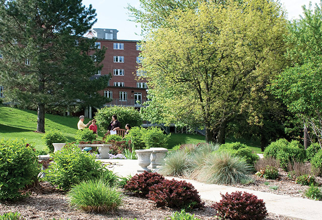 Vision 2022 Scheiber 8 Respite and renewal brought to you by religious communities Visitors to the Weber Retreat and Conference Center chat in the garden.