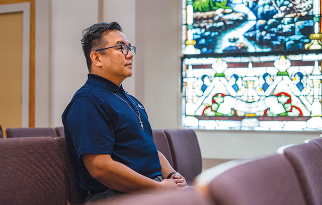 Vision 2022 Pacquing 3 Brotherhood is right for me Br. Pacquing spends a quiet moment in the chapel at St. Mary’s University.