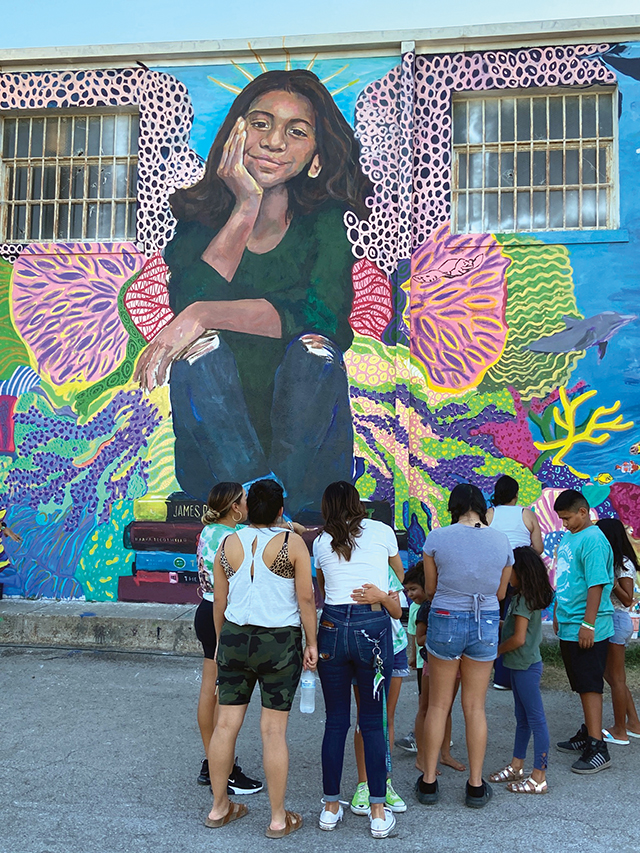 Vision 2024 McCulloh 10 Sisters help Uvalde move from trauma to trust A group views a mural of one of the children who died during the school shooting in Uvalde, Texas in May 2022. The child’s mother receives a hug.