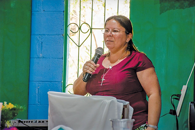 Vision 2025 Pehanich 6 Sister Vilma’s fearless faith Sister Vilma Franco, S.P.leads a church service.